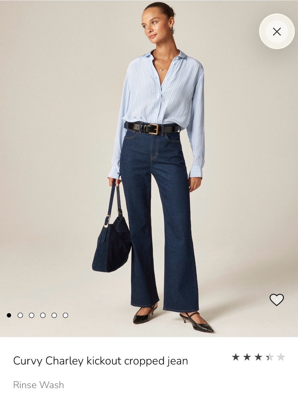 NWT J Crew Retail Petite Curvy Charley Kick Out Cropped Jean. Size 32P